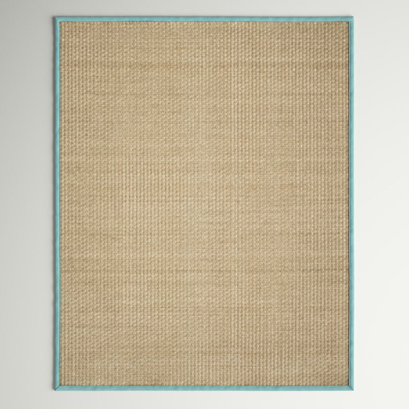 Andover Mills™ Jeremy Bamboo Slat/Seagrass Natural / Teal Rug & Reviews